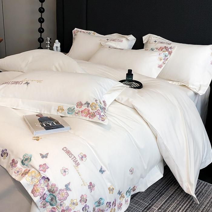 91家纺网 家纺一手货源 找家纺 丞音家纺 【特价新品】A类100支超柔超细旦长绒棉磨毛保暖绣花四件套纯棉加厚刺绣全棉床单被套-花瑾系列 花瑾-伊丽莎白