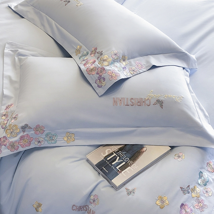 91家纺网 家纺一手货源 找家纺 丞音家纺 【特价新品】A类100支超柔超细旦长绒棉磨毛保暖绣花四件套纯棉加厚刺绣全棉床单被套-花瑾系列 花瑾-祖玛蓝