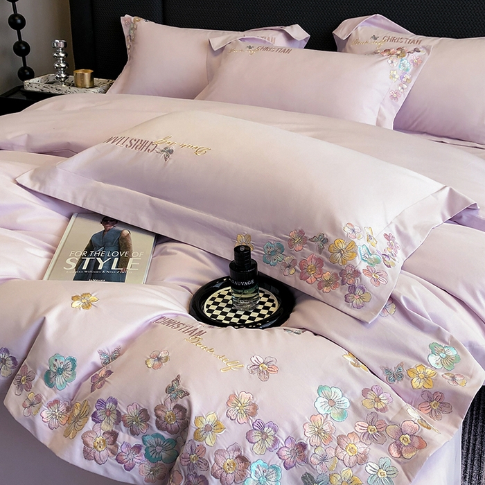 91家纺网 家纺一手货源 找家纺 丞音家纺 【特价新品】A类100支超柔超细旦长绒棉磨毛保暖绣花四件套纯棉加厚刺绣全棉床单被套-花瑾系列 花瑾-木槿紫