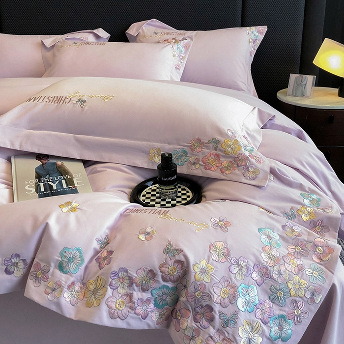 91家纺网 家纺一手货源 找家纺 丞音家纺 【特价新品】A类100支超柔超细旦长绒棉磨毛保暖绣花四件套纯棉加厚刺绣全棉床单被套-花瑾系列 花瑾-木槿紫