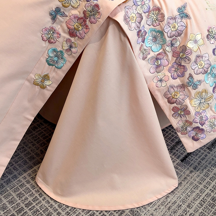 91家纺网 家纺一手货源 找家纺 丞音家纺 【特价新品】A类100支超柔超细旦长绒棉磨毛保暖绣花四件套纯棉加厚刺绣全棉床单被套-花瑾系列 花瑾-马卡龙粉