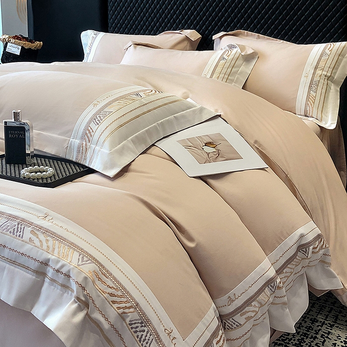 91家纺网 家纺一手货源 找家纺 （总）丞音家纺 2025新款瑞恩超柔A类100支超细旦长绒棉磨毛刺绣四件套秋冬加厚纯棉全棉绣花床上用品