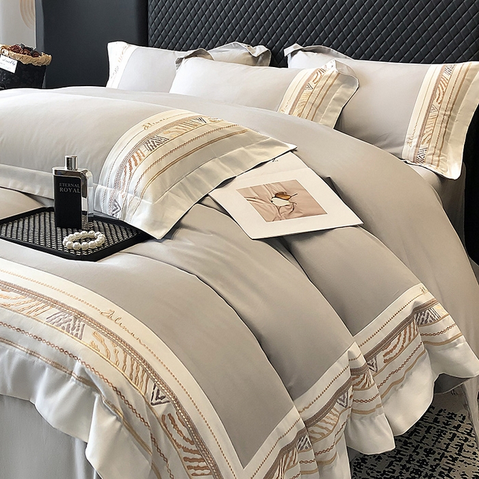 （总）丞音家纺 2025新款瑞恩超柔A类100支超细旦长绒棉磨毛刺绣四件套秋冬加厚纯棉全棉绣花床上用品