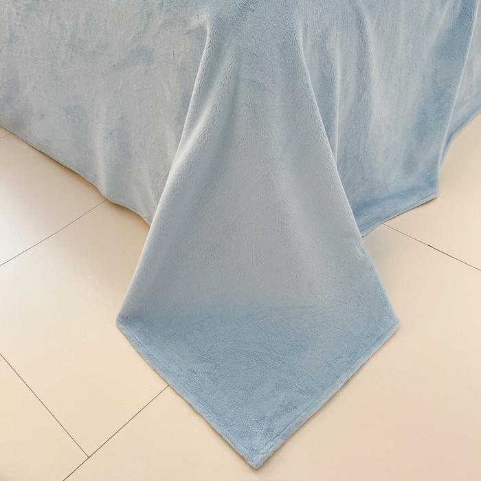 91家纺网 家纺一手货源 找家纺 佳汐蓝家纺 2025新款190克高克重牛奶绒印花四件套 郁金花海+婴儿蓝