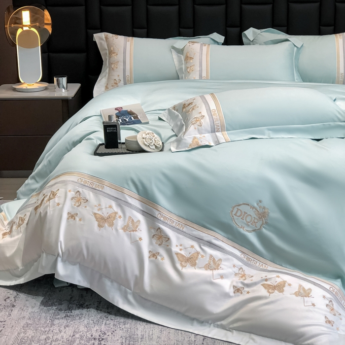 91家纺网 家纺一手货源 找家纺 （总）丞音家纺 2025新款高档包装A类母婴级双面全棉蝴蝶刺绣纯棉长绒棉绣花四件套