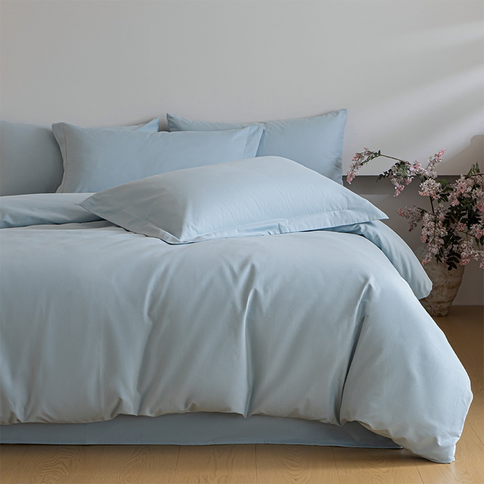 618家纺 2025新款全棉100支磨毛单品四件套系列-四件套 冰蓝