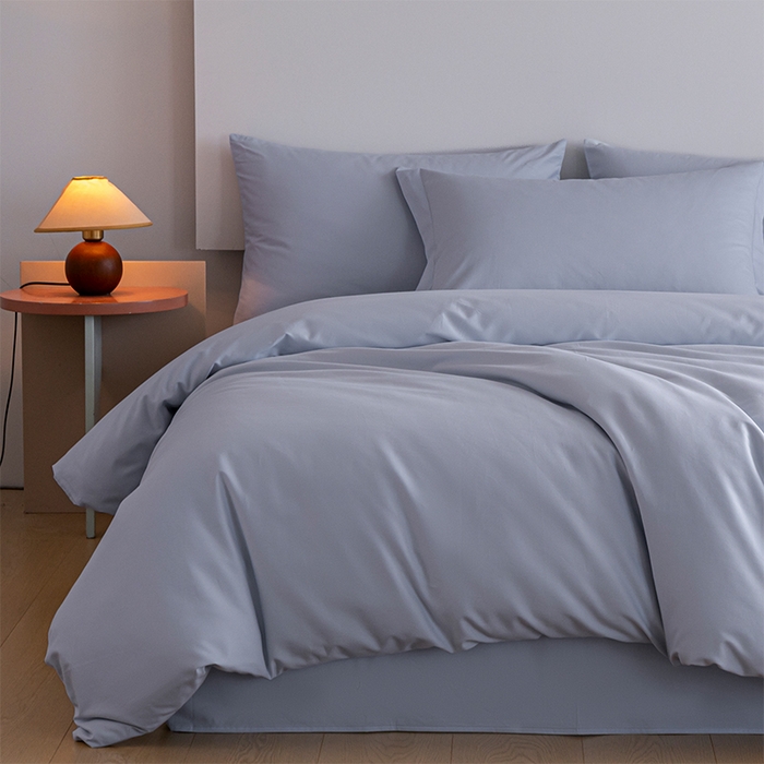 91家纺网 家纺一手货源 找家纺 618家纺 2025新款全棉100支磨毛单品四件套系列-四件套 灰蓝