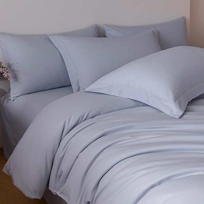 91家纺网 家纺一手货源 找家纺 618家纺 2025新款全棉100支磨毛单品四件套系列-四件套 灰蓝