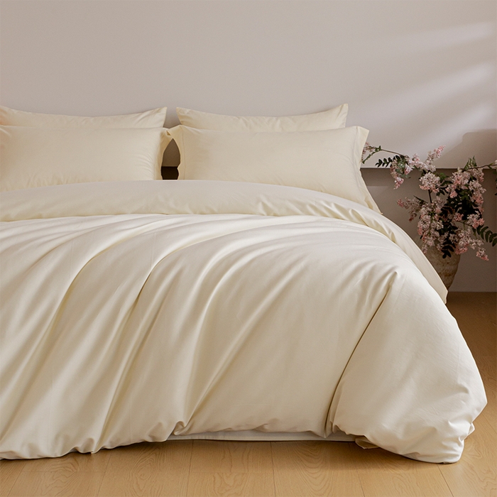 618家纺 2025新款全棉100支磨毛单品四件套系列-四件套 元气白桃