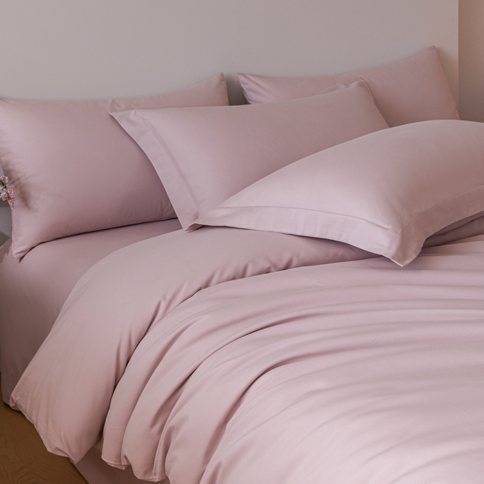 91家纺网 家纺一手货源 找家纺 618家纺 2025新款全棉100支磨毛单品四件套系列-四件套 梦幻粉