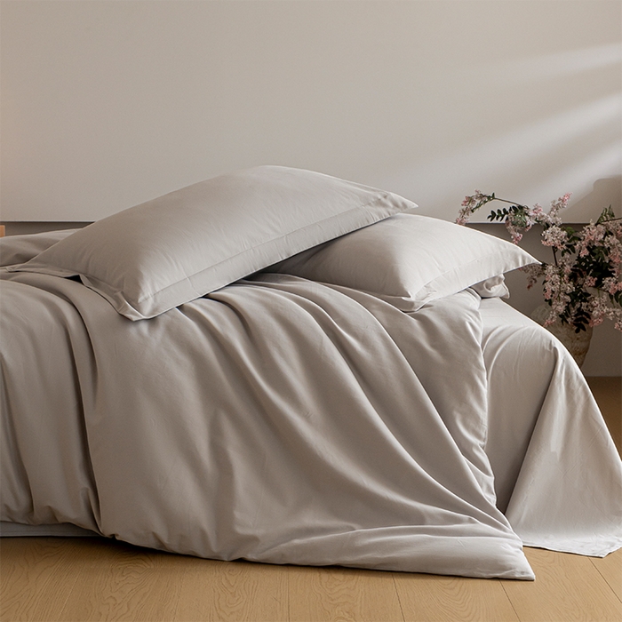 91家纺网 家纺一手货源 找家纺 618家纺 2025新款全棉100支磨毛单品四件套系列-四件套 月光灰