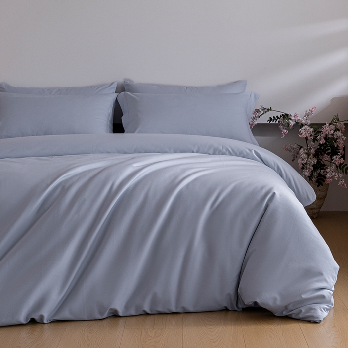 91家纺网 家纺一手货源 找家纺 618家纺 2025新款全棉100支磨毛单品四件套系列-四件套 灰蓝