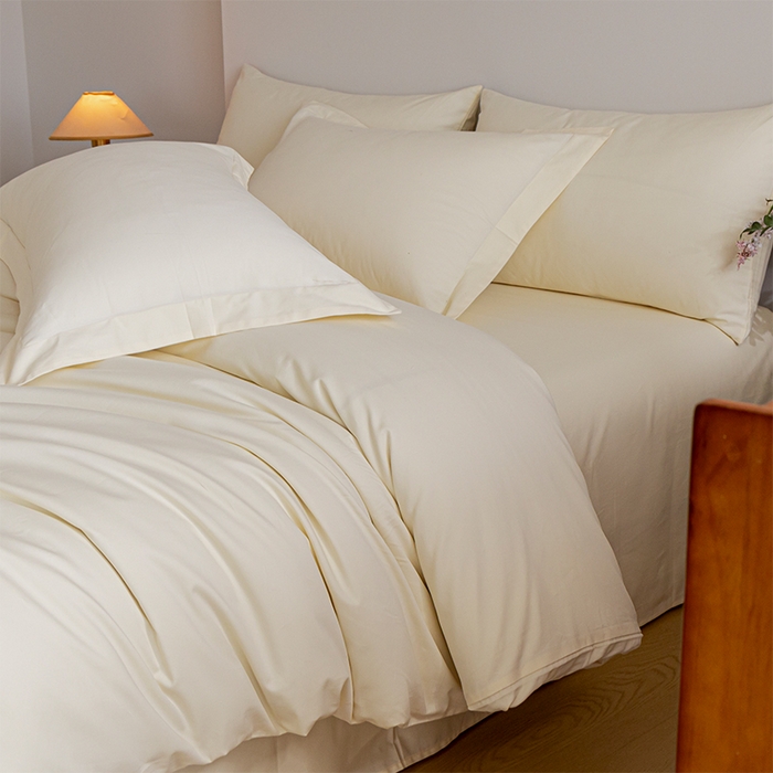 91家纺网 家纺一手货源 找家纺 618家纺 2025新款全棉100支磨毛单品四件套系列-四件套 元气白桃