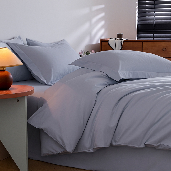 91家纺网 家纺一手货源 找家纺 618家纺 2025新款全棉100支磨毛单品四件套系列-四件套 灰蓝