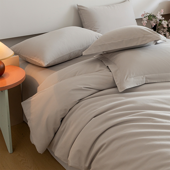 91家纺网 家纺一手货源 找家纺 618家纺 2025新款全棉100支磨毛单品四件套系列-四件套 月光灰