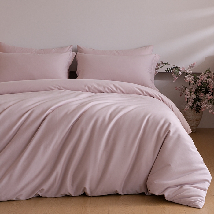 91家纺网 家纺一手货源 找家纺 618家纺 2025新款全棉100支磨毛单品四件套系列-四件套 梦幻粉