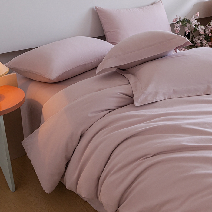 91家纺网 家纺一手货源 找家纺 618家纺 2025新款全棉100支磨毛单品四件套系列-四件套 梦幻粉