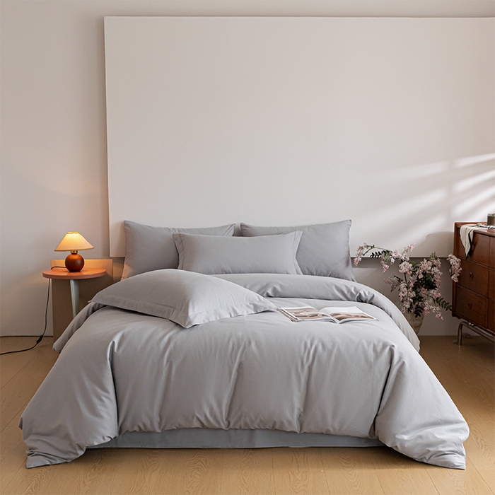 91家纺网 家纺一手货源 找家纺 618家纺 2025新款全棉100支磨毛单品四件套系列-四件套 火山灰