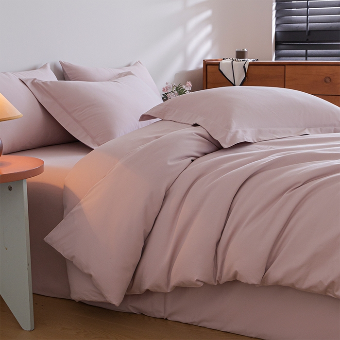 91家纺网 家纺一手货源 找家纺 618家纺 2025新款全棉100支磨毛单品四件套系列-四件套 梦幻粉