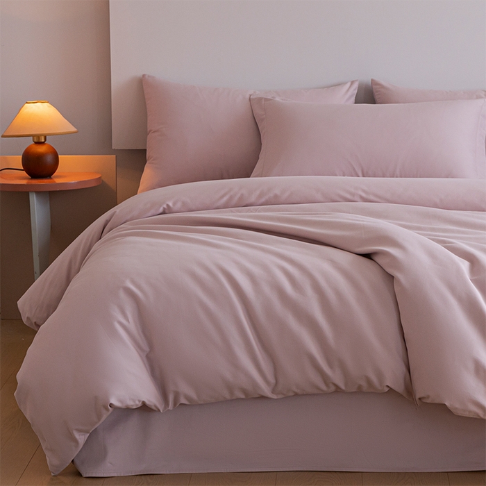 91家纺网 家纺一手货源 找家纺 618家纺 2025新款全棉100支磨毛单品四件套系列-四件套 梦幻粉