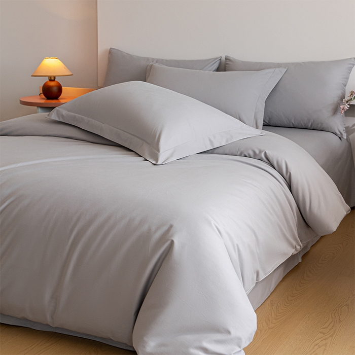 91家纺网 家纺一手货源 找家纺 618家纺 2025新款全棉100支磨毛单品四件套系列-四件套 火山灰