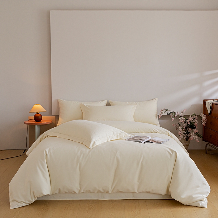 91家纺网 家纺一手货源 找家纺 618家纺 2025新款全棉100支磨毛单品四件套系列-单被套 元气白桃