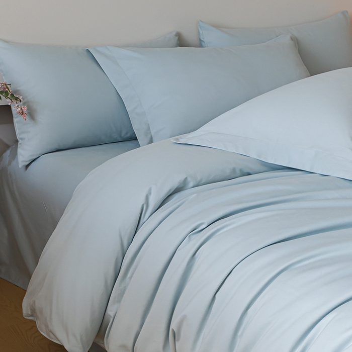 91家纺网 家纺一手货源 找家纺 618家纺 2025新款全棉100支磨毛单品四件套系列-单被套 冰蓝