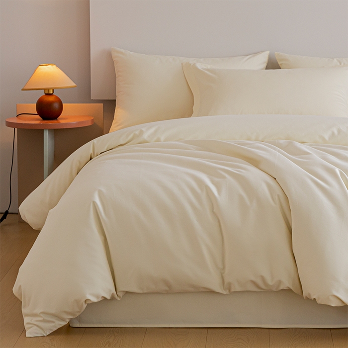 91家纺网 家纺一手货源 找家纺 618家纺 2025新款全棉100支磨毛单品四件套系列-单被套 元气白桃