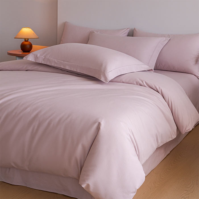 91家纺网 家纺一手货源 找家纺 618家纺 2025新款全棉100支磨毛单品四件套系列-单被套 梦幻粉