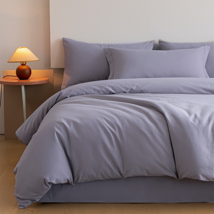 91家纺网 家纺一手货源 找家纺 618家纺 2025新款全棉100支磨毛单品四件套系列-单被套 紫灰