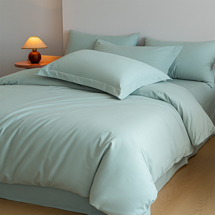 91家纺网 家纺一手货源 找家纺 618家纺 2025新款全棉100支磨毛单品四件套系列-单被套 奶油绿