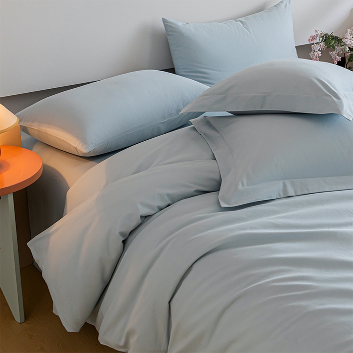 91家纺网 家纺一手货源 找家纺 618家纺 2025新款全棉100支磨毛单品四件套系列-单被套 冰蓝