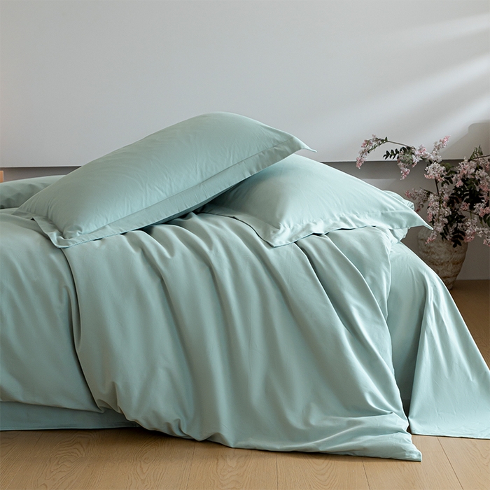 91家纺网 家纺一手货源 找家纺 618家纺 2025新款全棉100支磨毛单品四件套系列-单被套 奶油绿