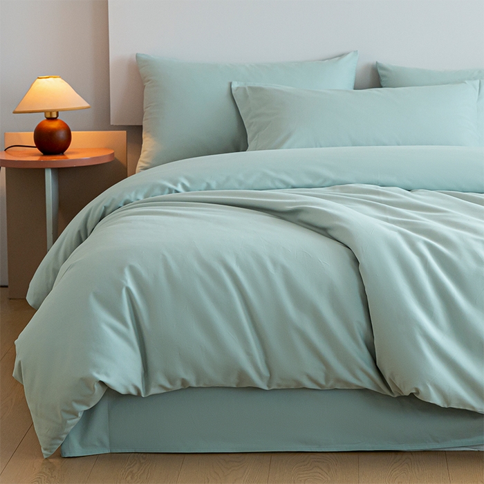 91家纺网 家纺一手货源 找家纺 618家纺 2025新款全棉100支磨毛单品四件套系列-单被套 奶油绿