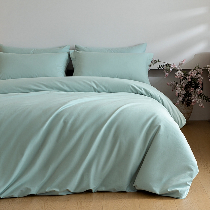 91家纺网 家纺一手货源 找家纺 618家纺 2025新款全棉100支磨毛单品四件套系列-单被套 奶油绿