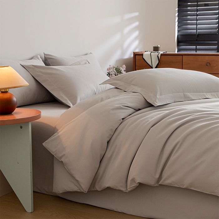 91家纺网 家纺一手货源 找家纺 618家纺 2025新款全棉100支磨毛单品四件套系列-单被套 月光灰