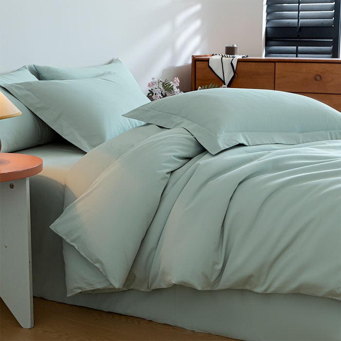 91家纺网 家纺一手货源 找家纺 618家纺 2025新款全棉100支磨毛单品四件套系列-单被套 奶油绿