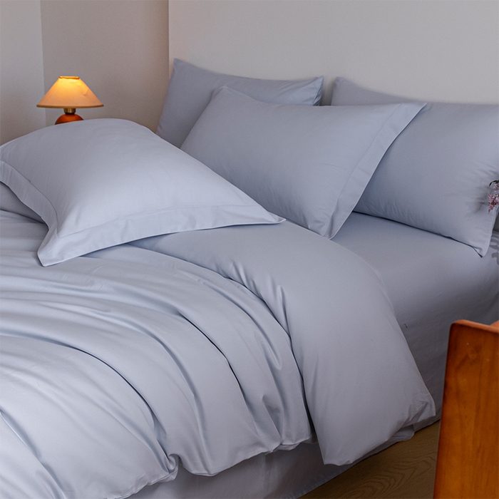 91家纺网 家纺一手货源 找家纺 618家纺 2025新款全棉100支磨毛单品四件套系列-单被套 灰蓝