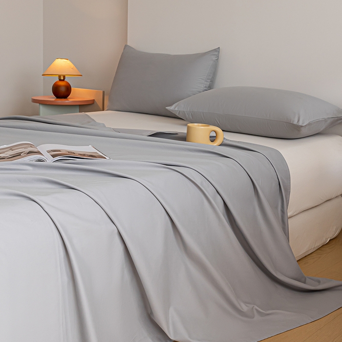 91家纺网 家纺一手货源 找家纺 618家纺 2025新款全棉100支磨毛单品四件套系列-单床单 火山灰