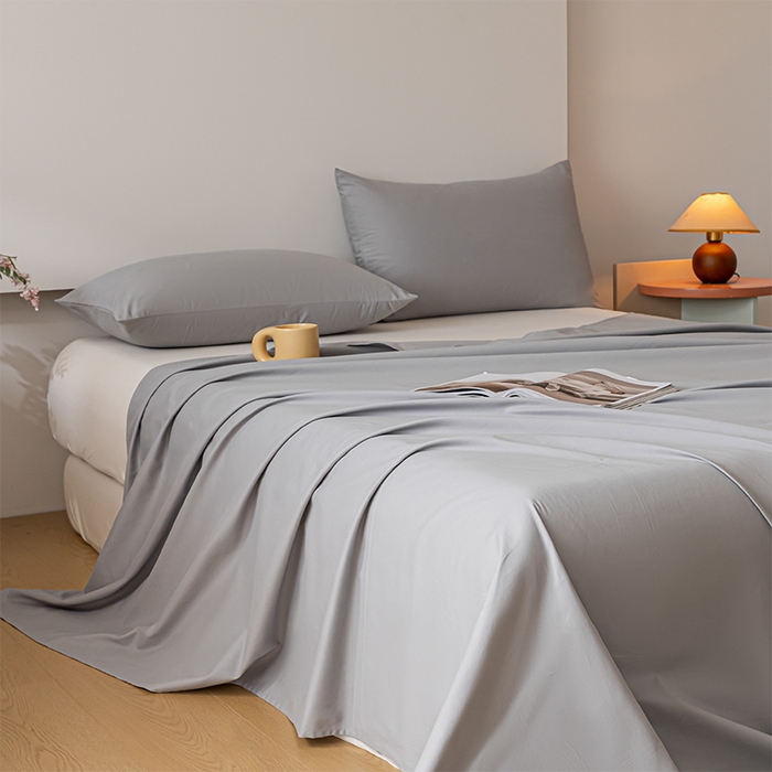 91家纺网 家纺一手货源 找家纺 618家纺 2025新款全棉100支磨毛单品四件套系列-单床单 火山灰