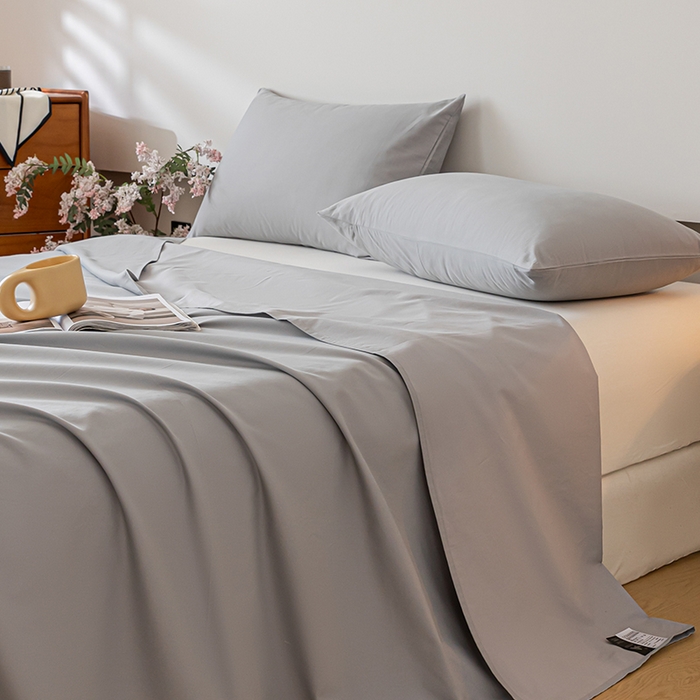 91家纺网 家纺一手货源 找家纺 618家纺 2025新款全棉100支磨毛单品四件套系列-单床单 火山灰