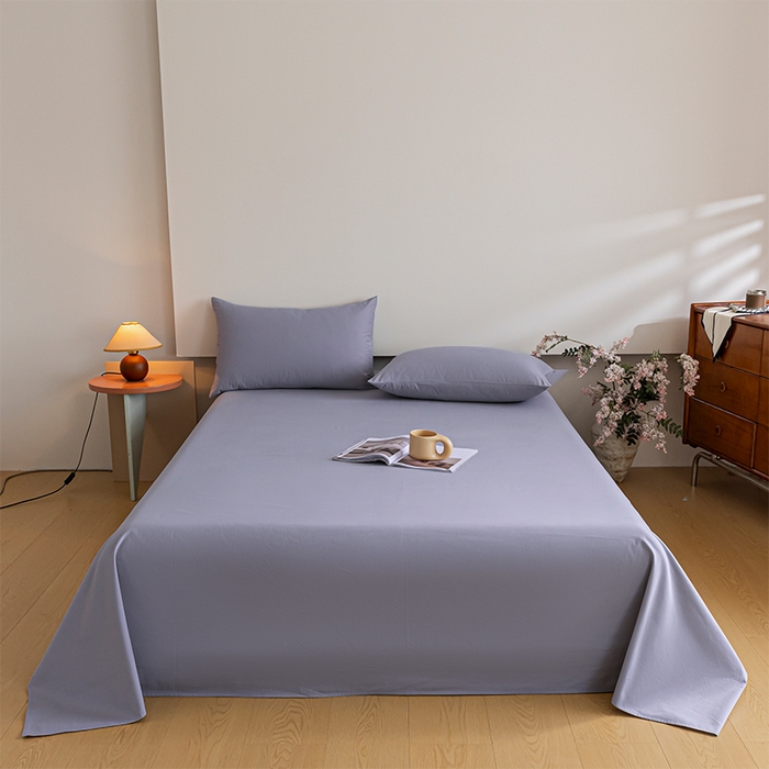 91家纺网 家纺一手货源 找家纺 618家纺 2025新款全棉100支磨毛单品四件套系列-单床单 紫灰