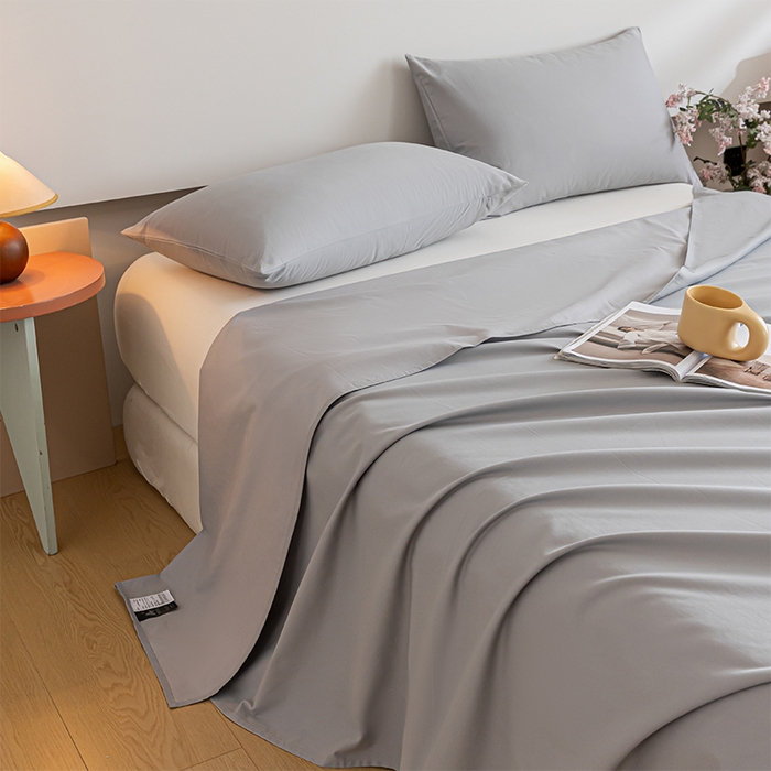 91家纺网 家纺一手货源 找家纺 618家纺 2025新款全棉100支磨毛单品四件套系列-单床单 火山灰