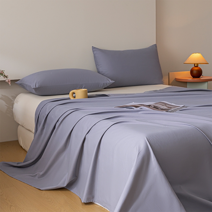 91家纺网 家纺一手货源 找家纺 618家纺 2025新款全棉100支磨毛单品四件套系列-单床单 紫灰