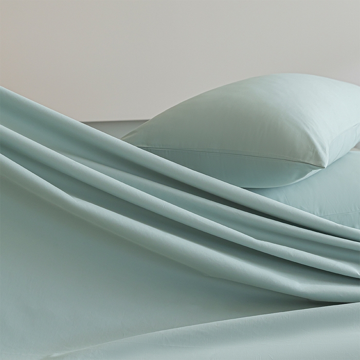 91家纺网 家纺一手货源 找家纺 618家纺 2025新款全棉100支磨毛单品四件套系列-单床单 奶油绿