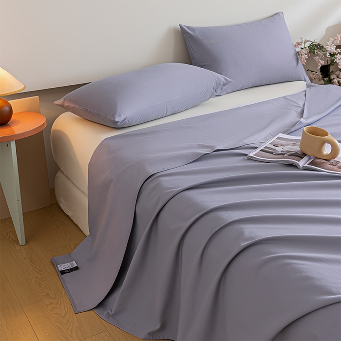 91家纺网 家纺一手货源 找家纺 618家纺 2025新款全棉100支磨毛单品四件套系列-单床单 紫灰