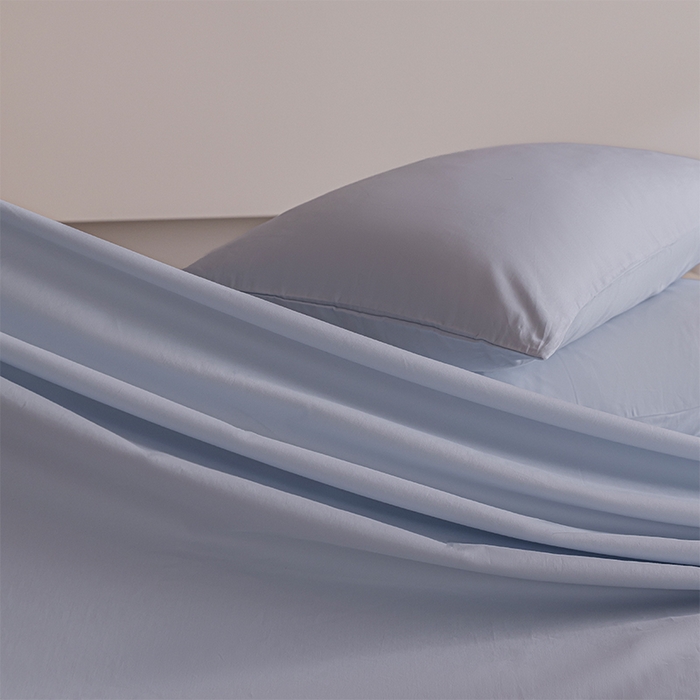 91家纺网 家纺一手货源 找家纺 618家纺 2025新款全棉100支磨毛单品四件套系列-单床单 灰蓝