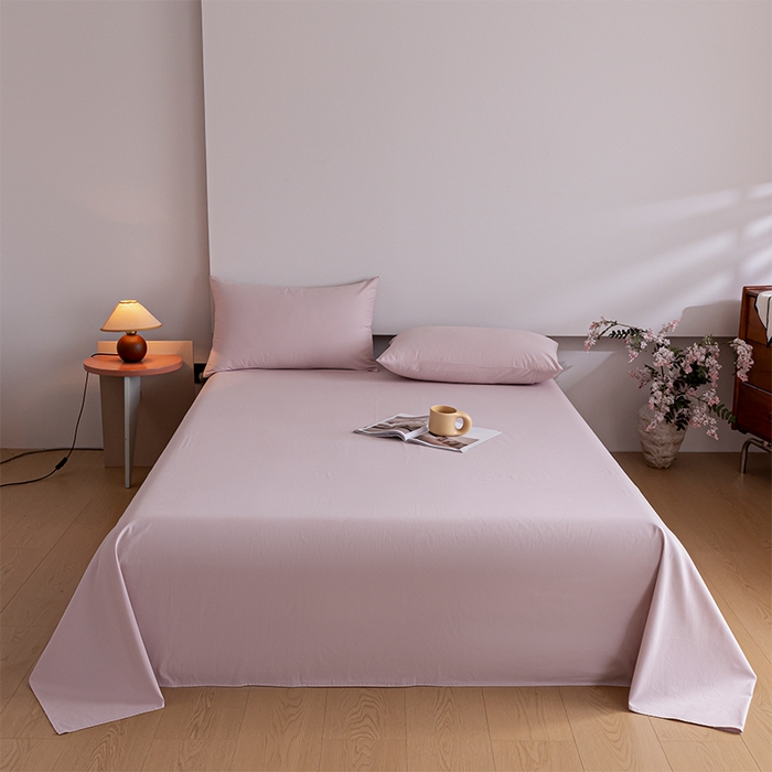 618家纺 2025新款全棉100支磨毛单品四件套系列-单床单 梦幻粉