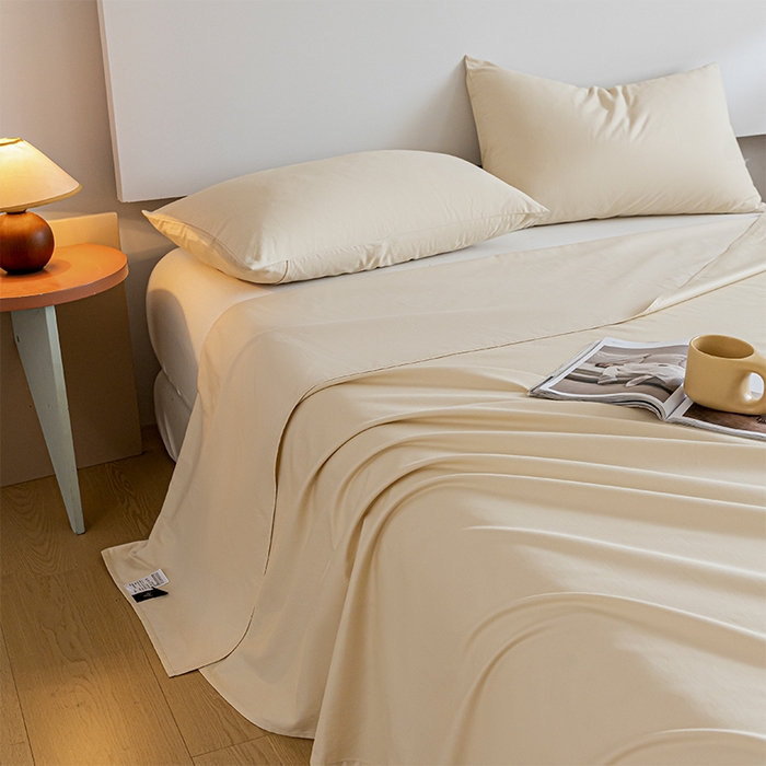 91家纺网 家纺一手货源 找家纺 618家纺 2025新款全棉100支磨毛单品四件套系列-单床单 雪咖