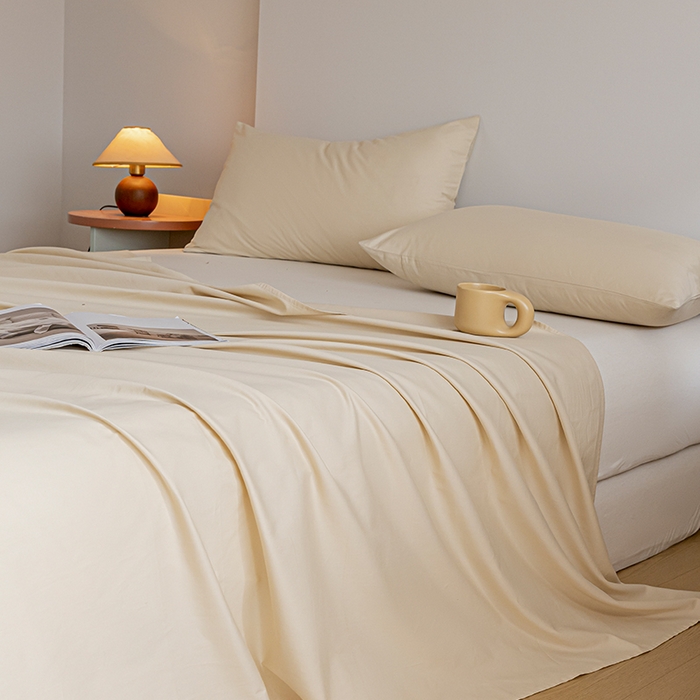 91家纺网 家纺一手货源 找家纺 618家纺 2025新款全棉100支磨毛单品四件套系列-单床单 雪咖